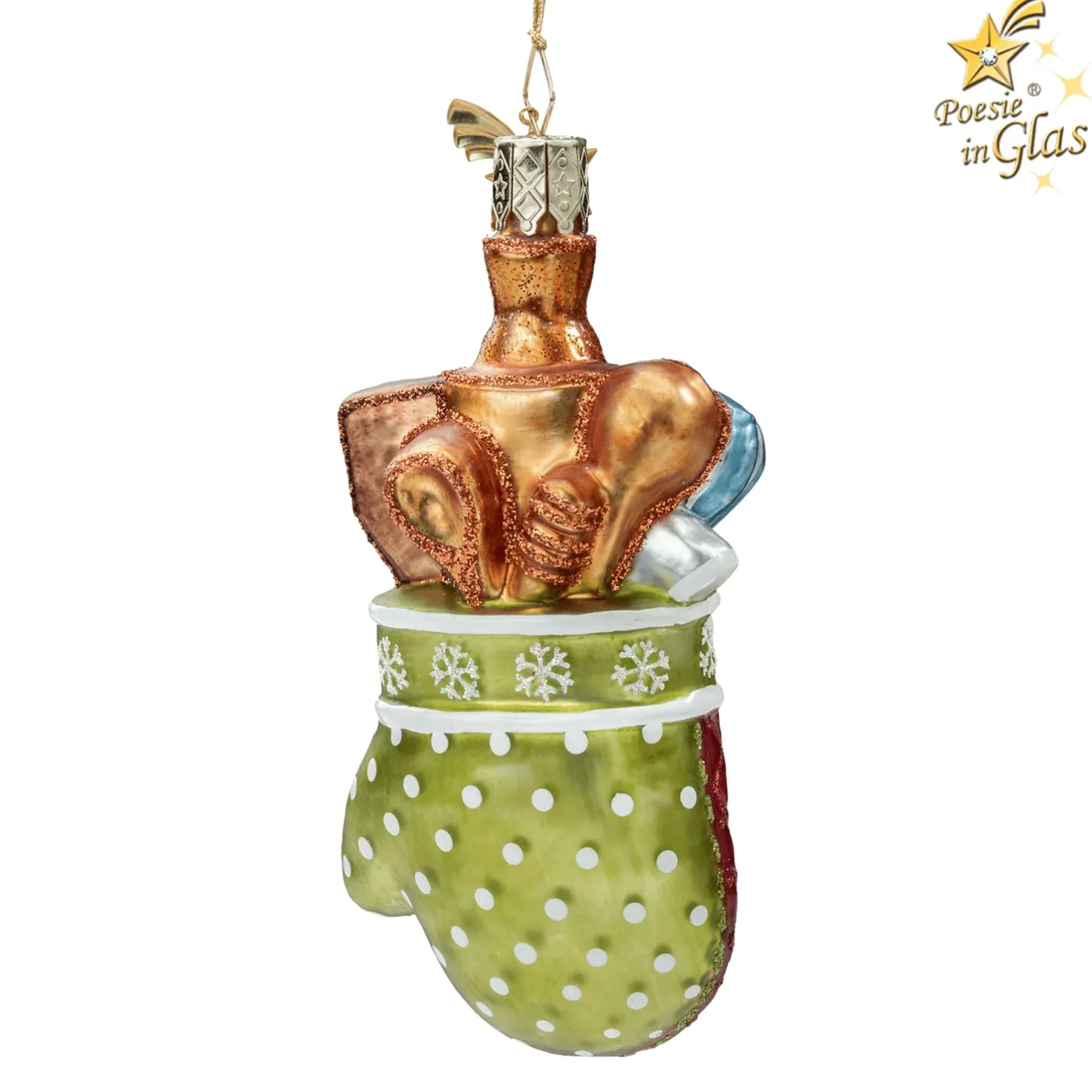 Poesie in Glas Backhandschuh mit Utensilien Hot