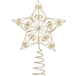 Baumspitze Filigraner Stern, gold Discount