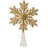 Baumspitze Schneeflocke mit Glimmer, gold Best
