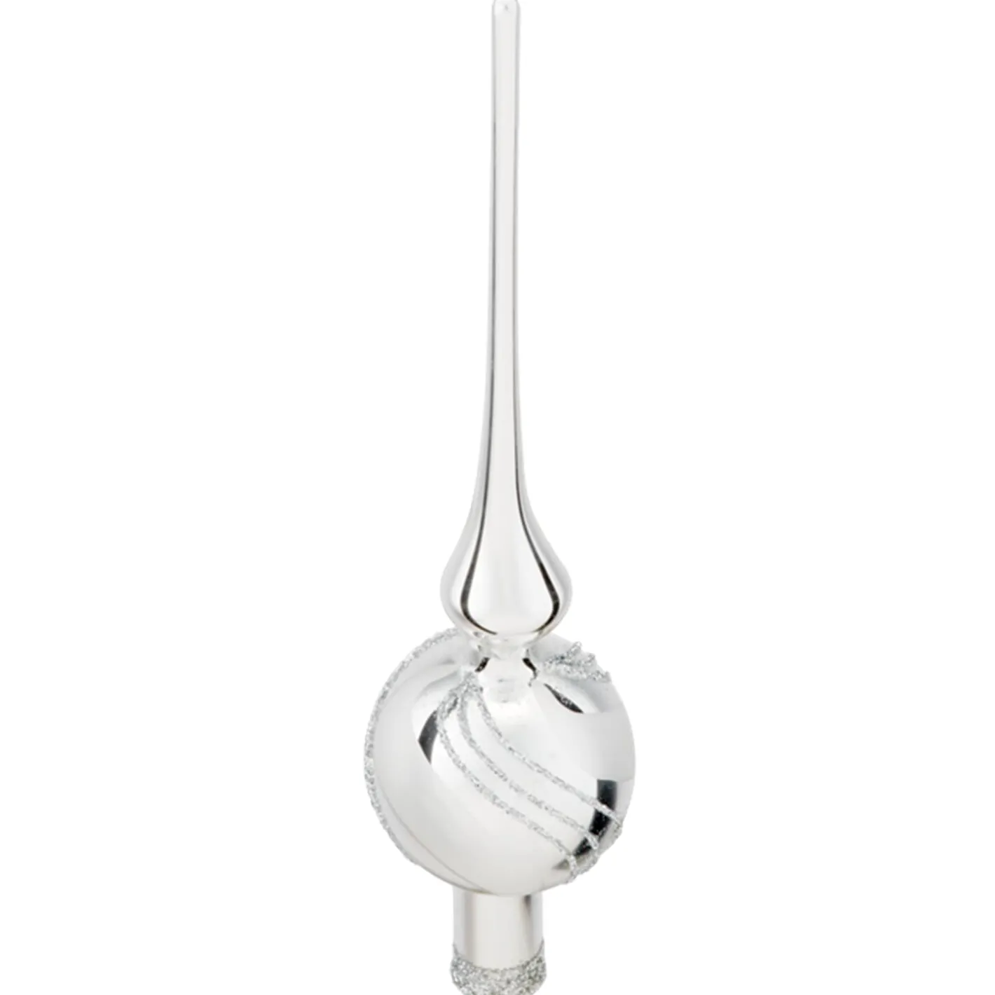Baumspitze silber mit Glitterdekor New