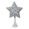 Baumspitze Stern mit Glimmer, silber Clearance