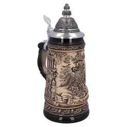 Bierkrug mit Zinndeckel 