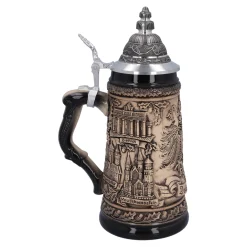 Bierkrug mit Zinndeckel 