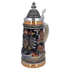 Bierkrug mit Zinndeckel "Deutschland", bunt-schwarz, 0,5l Sale