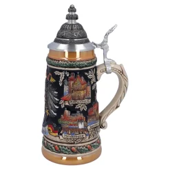 Bierkrug mit Zinndeckel 