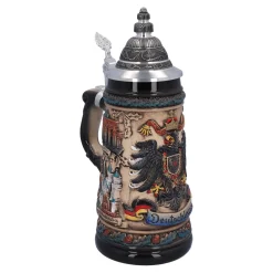 Bierkrug mit Zinndeckel 