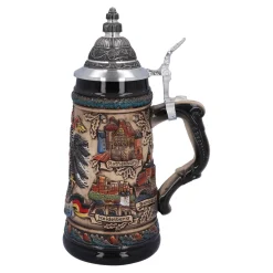 Bierkrug mit Zinndeckel 