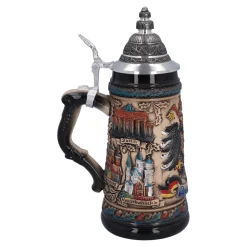 Bierkrug mit Zinndeckel 