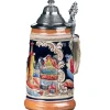 Bierkrug mit Zinndeckel "Plönlein", schwarz/braun, 0,25l Hot