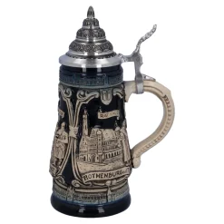 Bierkrug mit Zinndeckel 