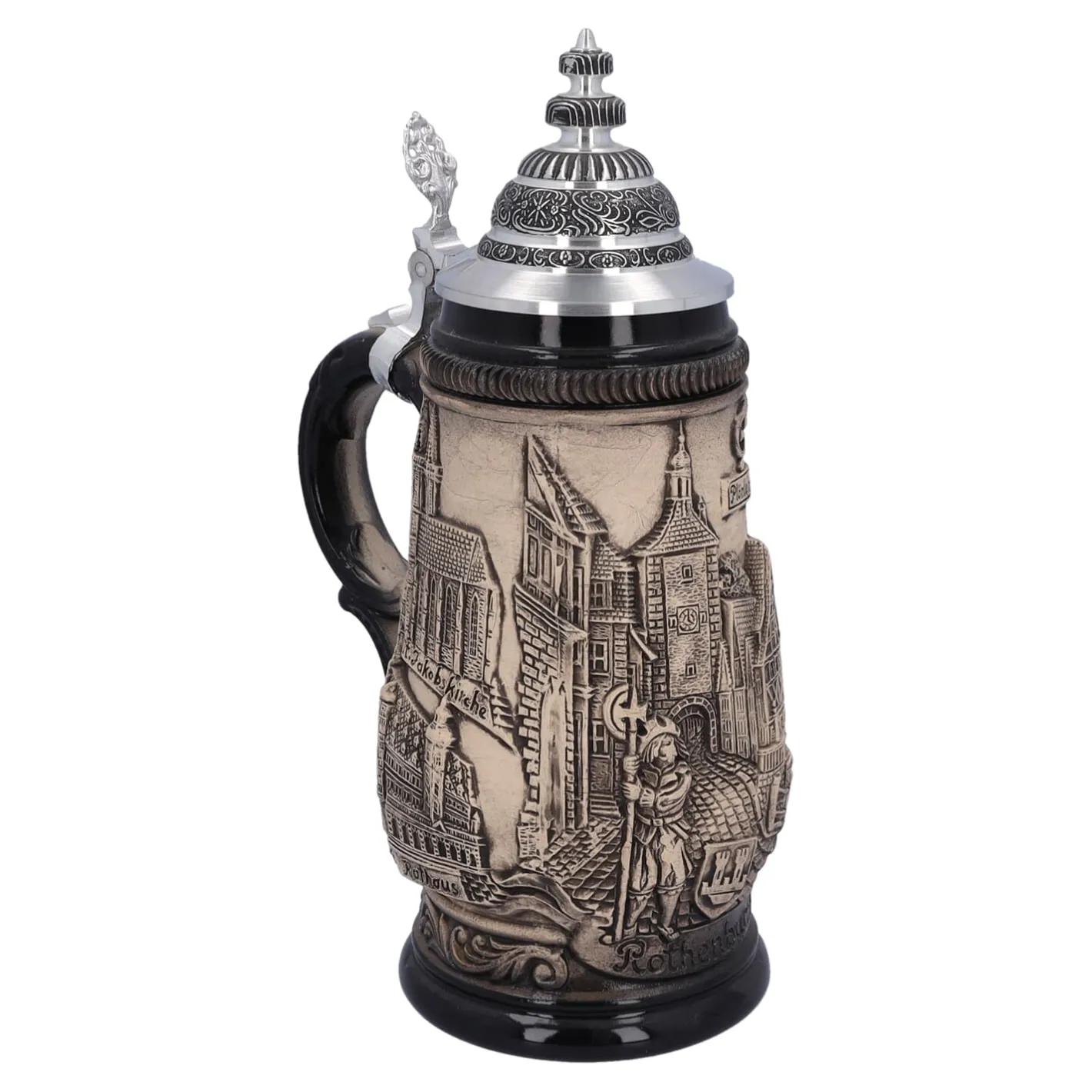 Bierkrug mit Zinndeckel "Rothenburg", natur, 0,5 Liter Sale