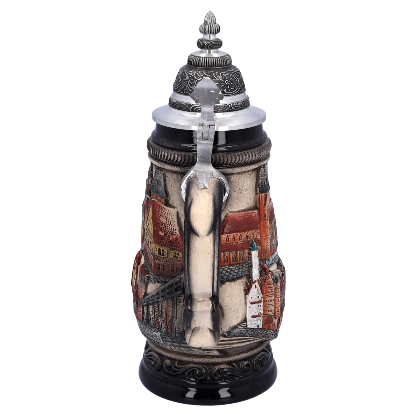 Bierkrug mit Zinndeckel "Rothenburg", natur, 0,25 l Discount