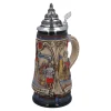 Bierkrug mit Zinndeckel "Rothenburg mit Ritter", 0,5 Liter Discount