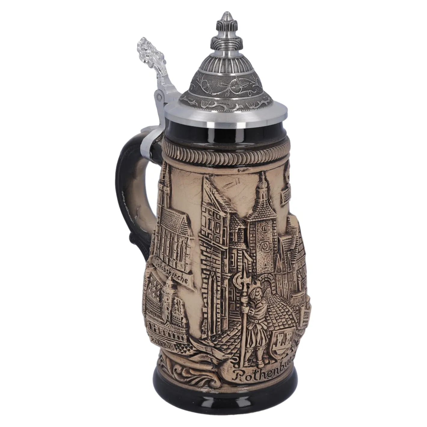 Bierkrug mit Zinndeckel "Rothenburg", 0,25 Liter Outlet