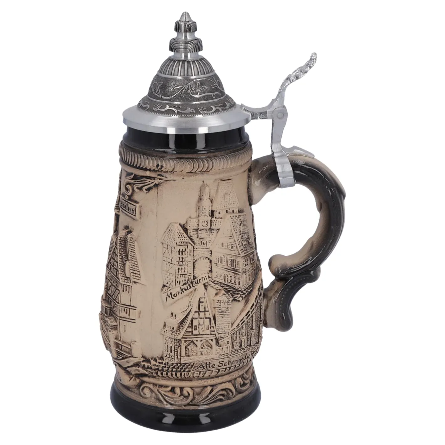 Bierkrug mit Zinndeckel "Rothenburg", 0,25 Liter Outlet