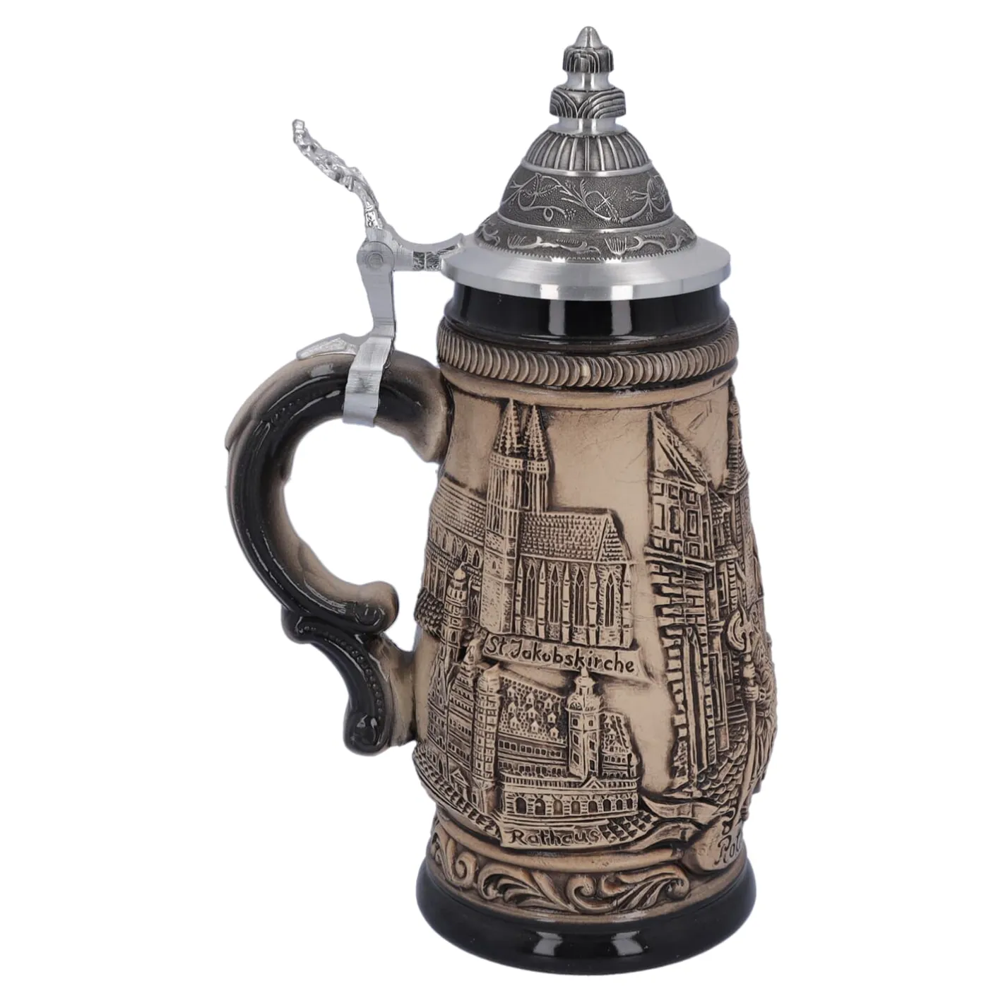 Bierkrug mit Zinndeckel "Rothenburg", 0,25 Liter Outlet