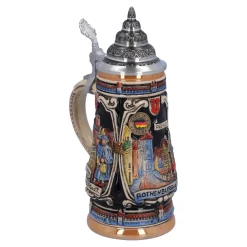 Bierkrug mit Zinndeckel 