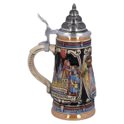Bierkrug mit Zinndeckel 