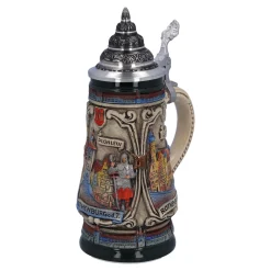 Bierkrug mit Zinndeckel "Rothenburg mit Ritter", 0,25l New