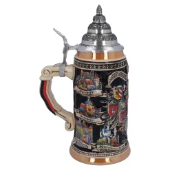Bierkrug mit Zinndeckel 