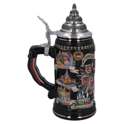 Bierkrug mit Zinndeckel 