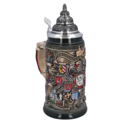 Bierkrug mit Zinndeckel 