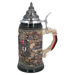 Bierkrug mit Zinndeckel 