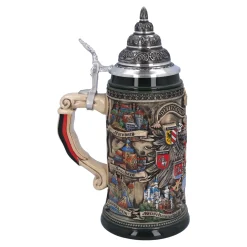 Bierkrug mit Zinndeckel 