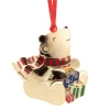 Bärchen mit Geschenken, goldfarben, Metall-Baumbehang Outlet
