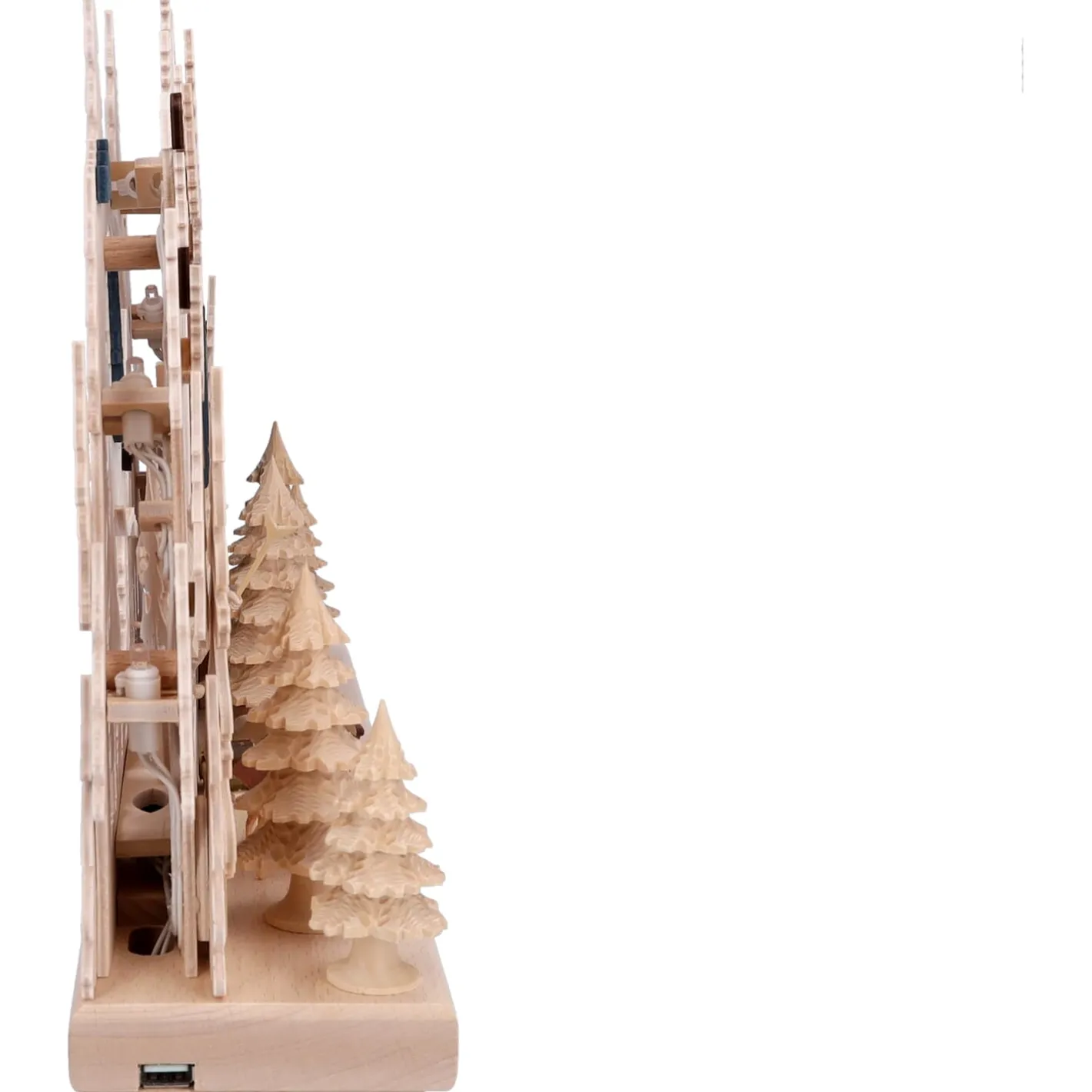 RATAGS Holzdesign 3-D Schwibbogen "Holzfällerhaus", 230V mit USB A-Anschluss Outlet
