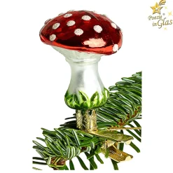 Poesie in Glas Fliegenpilz mit Clip, groß (5cm) Discount