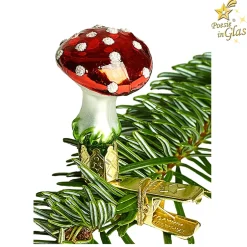 Poesie in Glas Fliegenpilz mit Clip, klein (3,5 cm) Online