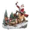 Geschenkeschlitten mit Tieren, Spieldose Hot