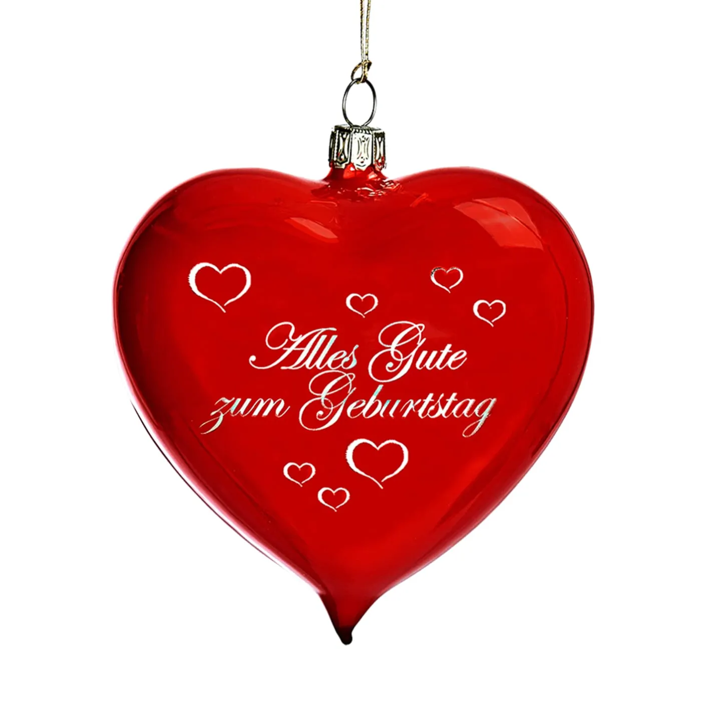 Glasherz rot glänzend "Alles Gute zum Geburtstag" Clearance