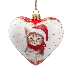 Glasherz weiß Katzenweihnacht Outlet