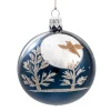 Glaskugel blau Vollmondnacht mit Eule, 7 cm Discount