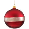 Glaskugel bordeaux matt mit Glitterband, 10cm Discount
