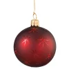 Glaskugel bordeaux matt mit Sternen, 6cm New