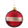 Glaskugel bordeaux matt/lack mit Glitterband, 6cm Outlet