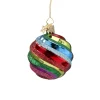 Poesie in Glas Glaskugel bunt mit Spiraldekor, 6 cm Hot