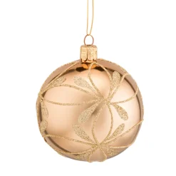 Glaskugel gold mit Blütennetz, 8 cm Discount