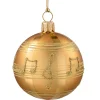 Glaskugel gold mit Noten, 8 cm Sale