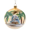 Glaskugel goldgelb opal "Heilige Familie unter Palmen", 10 cm Discount