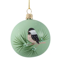 Glaskugel grün matt "Tannenmeise", 7 cm Sale