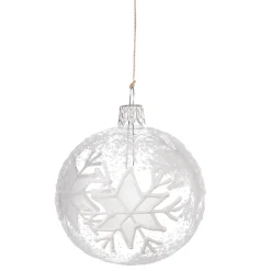 Glaskugel klar mit weißen Flocken, 7 cm Outlet