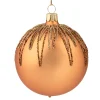 Glaskugel kupfer mit Glitterdach, 8 cm Discount