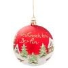 Glaskugel rot "Weihnachten Berlin", 10 cm Clearance