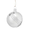 Glaskugel silber mit Glitterdekor, 6 cm Hot