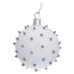 Glaskugel silber mit Igel, 6 cm Discount