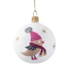 Glaskugel weiß matt "Weihnachtsvogel", 7 cm New